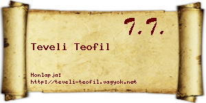 Teveli Teofil névjegykártya